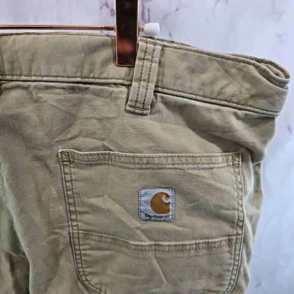 Carhartt Pants Mens 38 X 34 Khaki Tan Canvas Straight Chino Relaxed Fit Read - Picture 13 of 14